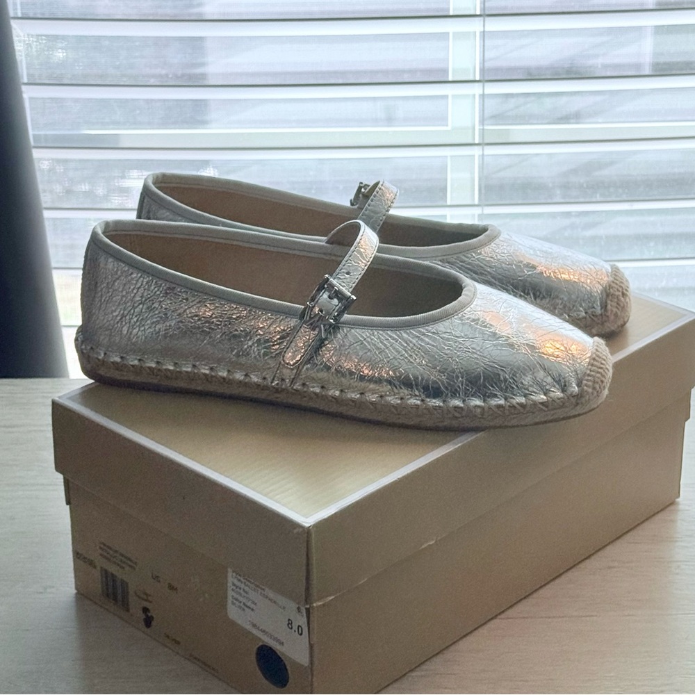 Michael Kors, Lynn Metallic Leather Ballet Espadrille